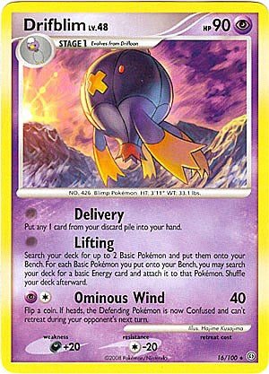 Pokemon Diamond and Pearl Stormfront Card - Drifblim (R)