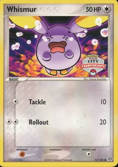 Pokemon Common Promo Card - Whismur 73/106 (City Championships)