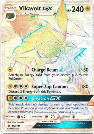 Vikavolt GX 152/145 Hyper Rare - Pokemon Sun & Moon Guardians Rising Card