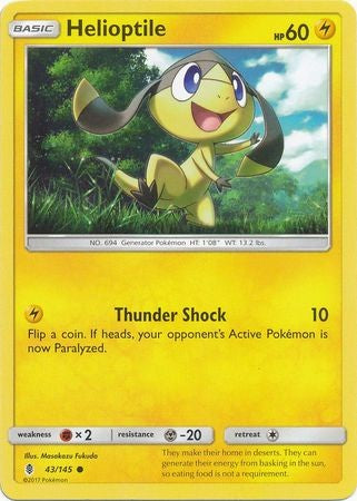 Helioptile 43/145 Common - Pokemon Sun & Moon Guardians Rising Card
