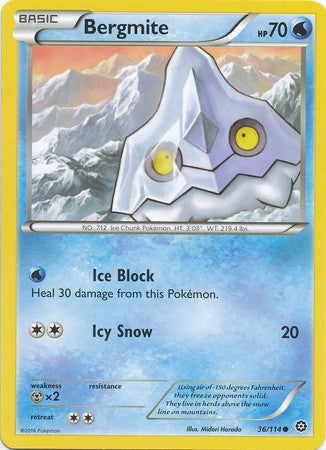 Bergmite 36/114 Common - Pokemon XY Steam Siege Card