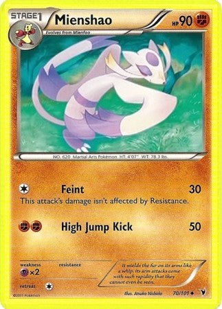 Pokemon Noble Victories Uncommon Card - Mienshao 70/101