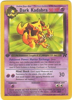 Pokemon Team Rocket Uncommon Card - Dark Kadabra 39/82