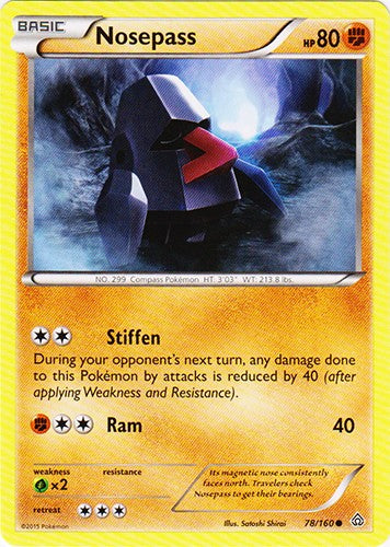 Nosepass 78/160 - Common Pokemon XY Primal Clash Card