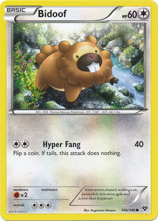 Bidoof 106/146 - Pokemon XY Common Card