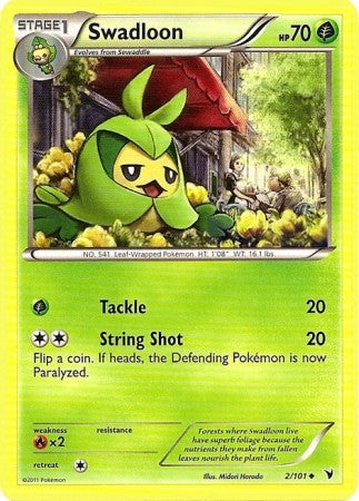 Pokemon Noble Victories Uncommon Card - Swadloon 2/101
