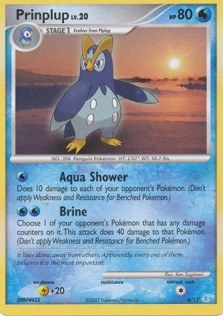 Pokemon Common Promo Single Card - Prinplup 6/12