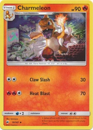 Charmeleon 19/147 Uncommon - Pokemon Sun & Moon Burning Shadows Card
