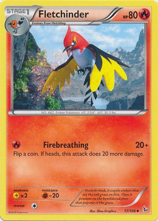 Fletchinder 17/106 - Pokemon XY Flashfire Uncommon Card