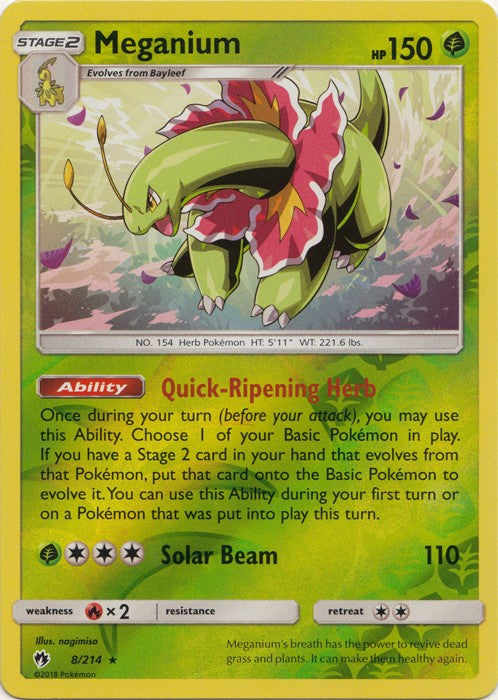 Meganium - 8/214 (Reverse Foil) Pokemon » SM Lost Thunder HR