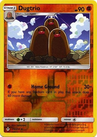 Dugtrio - 86/214 - Sun & Moon: Unbroken Bonds Rare Reverse Holo