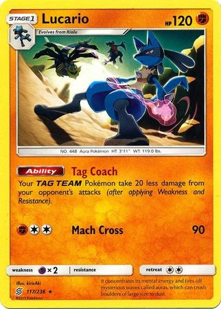 Lucario - 117/236 - Rare Sun & Moon: Unified Minds