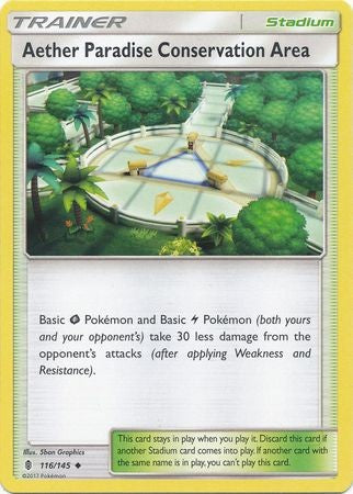 Aether Paradise Conservation Area 116/145 Uncommon - Pokemon Sun & Moon Guardians Rising Card