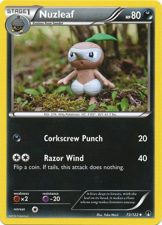 Nuzleaf 72/122 Uncommon - Pokemon XY Breakpoint Card
