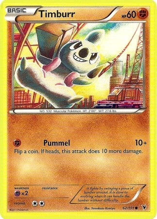 Pokemon Noble Victories Common Card - Timburr 62/101
