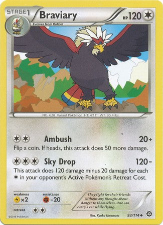 Braviary 93/114 Uncommon - Pokemon XY Steam Siege Card