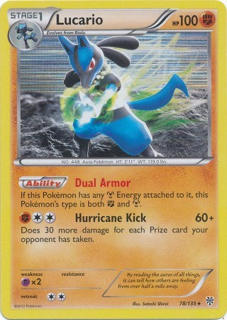 Lucario 78/135 - Pokemon Plasma Storm Holo Rare Card