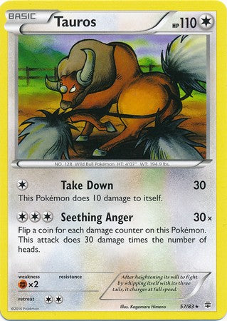 Tauros 57/83 RARE - Pokemon Generations Card