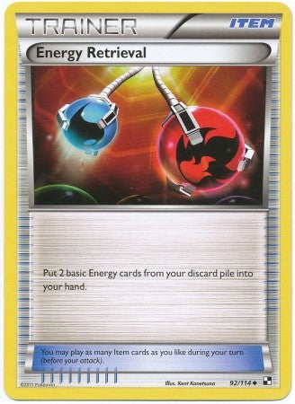 Pokemon Black & White Energy Retrieval 92/114 Uncommon Card