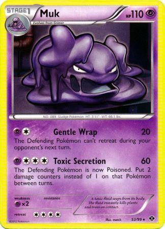 Pokemon Next Destinies Reverse Holo Rare Card - Muk 53/99
