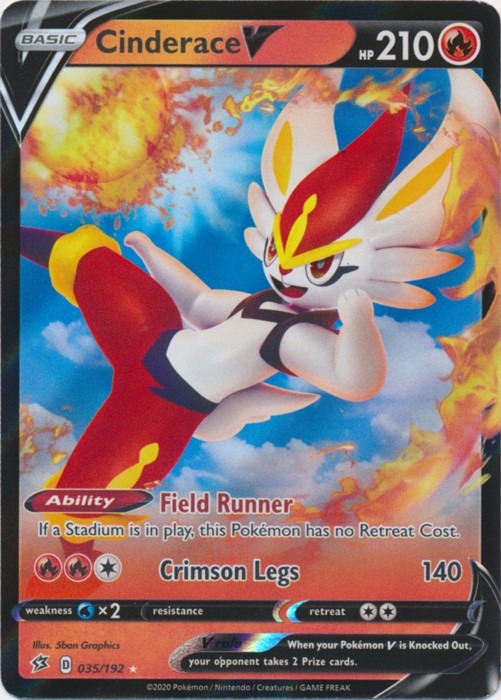 Cinderace V - 035/192 Pokemon » SWSH Rebel Clash Ultra Rare