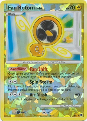 Pokemon Platinum Rising Rivals Single Card Holofoil Rare Fan Rotom RT1