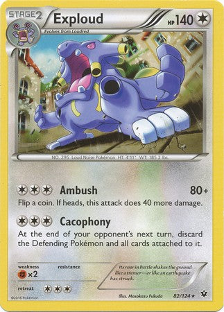 Exploud 82/124 Rare - Pokemon XY Fates Collide Card