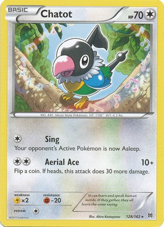 Chatot 128/162 Rare - Pokemon XY Break Through Card