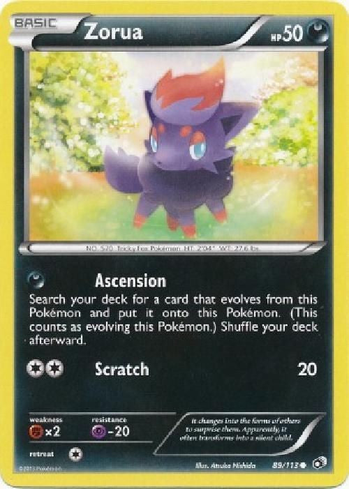 Zorua 89/113 - Pokemon Legendary Treasures Common Card
