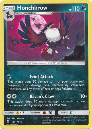 Honchkrow 79/145 Rare - Pokemon Sun & Moon Guardians Rising Card