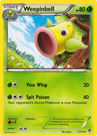 Weepinbell 2/111 - Pokemon XY Furious Fists Card
