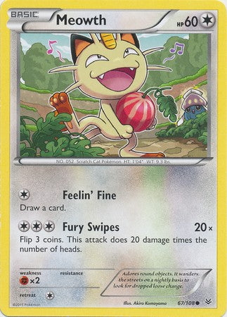 Meowth 67/108 Common - Pokemon XY Roaring Skies Card