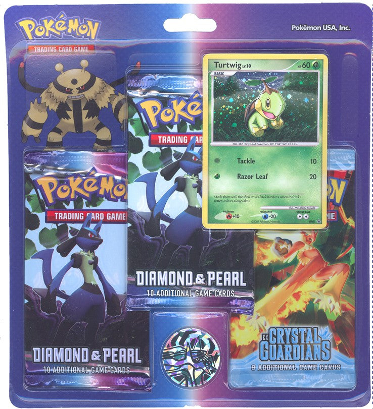 Pokemon EX Turtwig Promo Card with 3 Packs