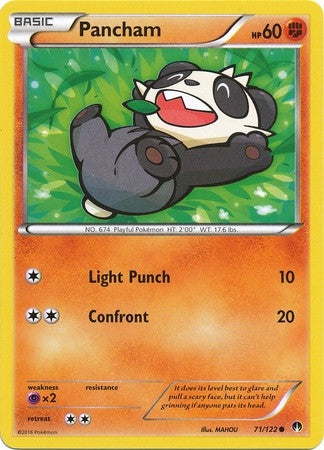 Pancham 71/122 Common - Pokemon XY Breakpoint Card