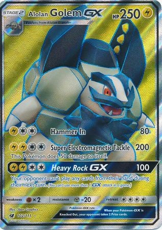 Alolan Golem GX 102/111 Full Art - Pokemon Crimson Invasion Card