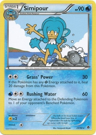 Pokemon Emerging Powers Rare Card - Simipour 23/98