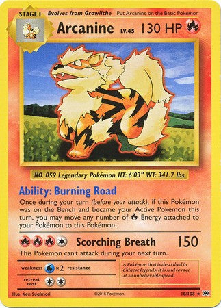 Arcanine 18/108 Rare - Pokemon XY Evolutions Single Card