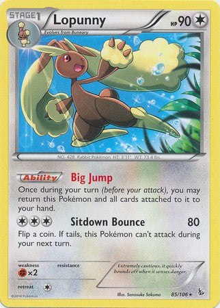 Lopunny 85/106 - Pokemon XY Flashfire Rare Card