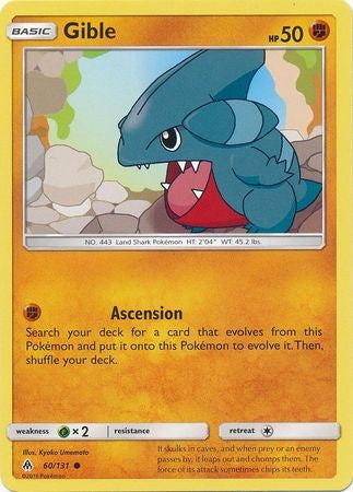 Gible 60/131 Common - Pokemon Sun & Moon Forbidden Light Card