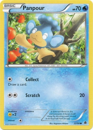 Pokemon Emerging Powers Common Card - Panpour 22/98