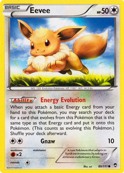 Eevee 80/111 - Pokemon XY Furious Fists Card