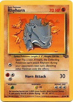 Pokemon Jungle Common Card - Rhyhorn 61/64