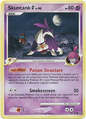 Pokemon Platinum Edition Common Card - Skuntank G 94/127