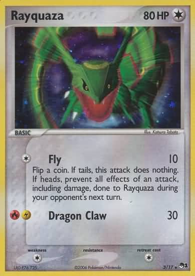 Pokemon POP Series 1 Promo Card Rayquaza 3/17 Rare