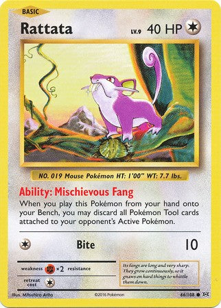 Rattata 66/108 Common - Pokemon XY Evolutions Single Card