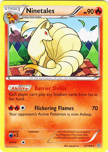 Ninetales 21/160 - Rare Pokemon XY Primal Clash Card
