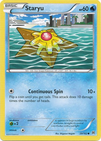 Staryu 29/162 Common - Pokemon XY Break Through Card