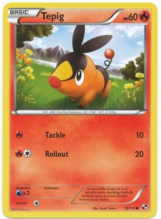 Pokemon Black & White Tepig 15/114 Common Card
