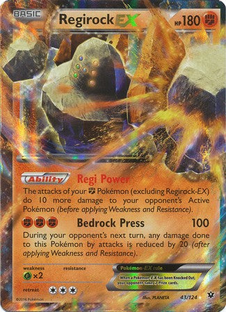 Regirock EX 43/124 Ultra Rare - Pokemon XY Fates Collide Card