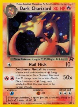Pokemon Team Rocket Holo Card - Dark Charizard 4/82